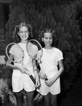Jane Brown (left) and Christine Taylor, winners of Fort Worth's elementary schools girls doubles tennis title