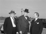 Rayburn homecoming celebration. Left to right, W. A. Thomas, Dallas, Texas; Senator Tom Connally, and Myron G. Blalock.