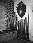 Gunroom corner, showing pistols, rifles and other weapons