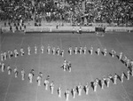 Band formation at the Texas Christian University vs. Baylor University football game