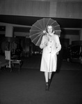 Margery Carter models rain gear