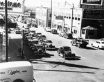 Looking west on West 7th Street from Henderson Street; Firestone building on left
