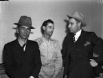 Robbers Joseph Shawan (left) and Harry F. Shaw with City Detective Brooks