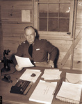 Camp Bowie, Brownwood, Texas, World War II; Colonel Richard B. Dunbar of Fort Worth, commanding officer of the 111th Engineers