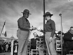 Maj. Richard E. Froiseth turns over Service Command to Lieutenant Colonel Charles McKemp by Paul McAllister