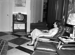 Mrs. T. R. Hinton watching television