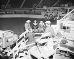 Roy Rogers, Dale Evans, Gabby Hayes, and Jack Terry at Chevy Show rehearsal by George Smith