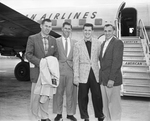 Chick King, Jack Crawford, Joe Macko, and Bob Rivich departing for Fort Worth Baseball Club’s opening spring drills