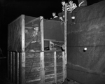 Lewisville Mayor Conrad Duwe in dunking cage by Joe McAulay