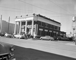 Lewisville residents outside closed First National Bank in Lewisville by Dub McPhail