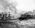 Wreckage of Superfortress B-29 plane near Carswell Air Force Base