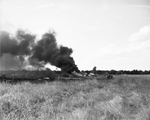 Wreckage of Superfortress B-29 plane near Carswell Air Force Base