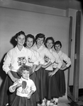 Kennedale cheerleaders Susie Winsett, Virginia Pafford, Wilda Albright, Janice Hardesty, Dorothy Burch, and Pat Self