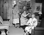 Officers of the Woman's Club Art Department, Mrs. W. Lloyd Thornton, Mrs. Kenneth Garrett, Mrs. A. J. Wylie, and Mrs. Russell R. Griffith