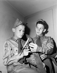 Boy Scouts, Jimmy and Bobby Ables with model airplanes