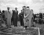 Series of negatives on the groundbreaking of Bell Aircraft Corporation helicopter plant at Hurst