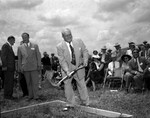 Series of negatives on the groundbreaking of Bell Aircraft Corporation helicopter plant at Hurst