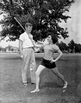 Woody Woodard and Bonnie Smith baton twirling