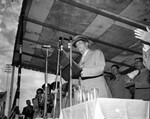 General Douglas MacArthur speaking at Farrington Field
