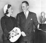 Electra Waggoner Biggs and husband John at opening of Fort Worth Art Association exhibit