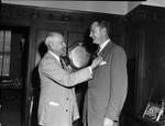 Amon Carter, left, and Milton A. Atkinson Jr., sales manager here for American Airlines