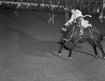 Roy Martin and "Cat Tail" at the Southwestern Exposition and Fat Stock Show rodeo