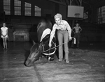 Mrs. Marie Wayland and her horse Corky