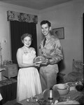 Airman First Class and Mrs. W. A. Dean, wedding shot