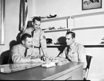Texas Christian University, New Science Building: Lieutenant Colonel Luther O'Hearn, Major James Weaver and T/Sergeant Julius Slaughter in Their New Quarters