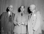 Dedication Ceremonies at Benbrook Dam. Colonel H. D. Vogel of Dallas, Texas. (John Carpenter, Left, and Amon Carter, right)