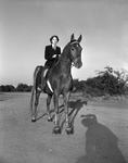 Miss Mary Leonard on horseback