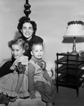 Mrs. John H. Vaughn of Ponca City, Oklahoma and children, Karen Elaine, 4 and son Steven Eric, 2