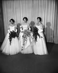Three cousins making their debut at The Assembly ball, River Crest Country Club; from left, Isabelle Brown, Julia Esther Morton, and Diane Ismay, 11/07/1952