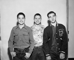 Head shots of Junior High School football players. Bobby Forrester, David Freeman and Jimmy Hull