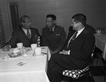 Major Alexander P. de Severky, left, Major Harry E. Dice Jr. , middle, and Don de Lackner