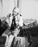 Wallace P. Boaz making last telephone call in old Boaz Building