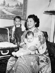Mrs. Yuki Johnson, Japanese war bride, and her two children