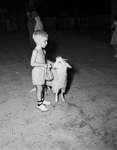 Lee W. Meister Junior shown with a goat at the Children's Zoo