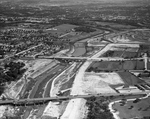 Aerial view of Trinity River channel work of new East 4th Street Bridge by Bob Bain