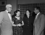 United Fund campaign planners. Left to right, Mayor A. R. Cartwright, Benbrook; Mrs. E. E. Lucas, Arlington; Mrs. A. L. Burney, Azle, and Mayor E. R. Dozier, Hurst