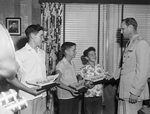 George Francis, Kenneth Dobkins and Allen Bunch with Colonel Orie O. Schurter