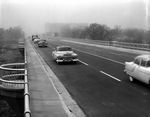 Cars on Fort Worth's new West 7th Street bridge spanning the Trinity River
