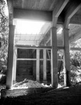 Reconstruction of a section of the old bridge spanning a dry creek bed on Park Hill Drive near Forest Park Boulevard, Fort Worth, Texas