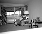 Mrs. Arlie L. Freer in the living room of her home in South Hills, Fort Worth, Texas