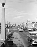 Traffic bottleneck at East Belknap Street and Sylvania Avenue, Fort Worth, Texas
