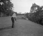 Ben Hogan teeing off at Colonial Country Club 8th hole