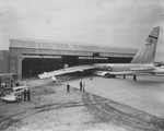 B52 being towed into maintenance dock, Carswell Air Force Base