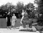 Cummins family residence, 5701 Merrymount Road, Fort Worth, Texas with Mrs. Elliston, Mrs. McLuer, and Mrs. Wolff on a garden tour
