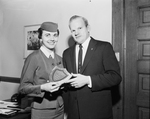 Salene Howard, Braniff Hostess, with unidentified man