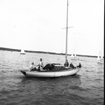 Tom Loffland in a boat on Eagle Mountain Lake